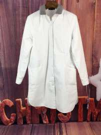 米娅Y-VOVIE冬季新款直筒保暖貂绒领打底衬衫