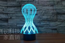 一件代发婚礼生日礼物 深圳厂家批发创意3D水母视觉立体小夜灯