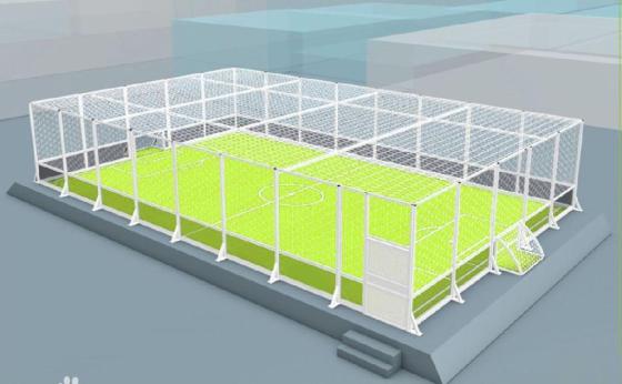 笼式足球场围栏网，箱式足球场围栏，尼龙足球场围网